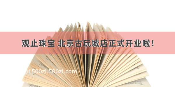 观止珠宝 北京古玩城店正式开业啦！