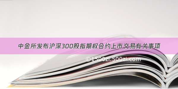 中金所发布沪深300股指期权合约上市交易有关事项