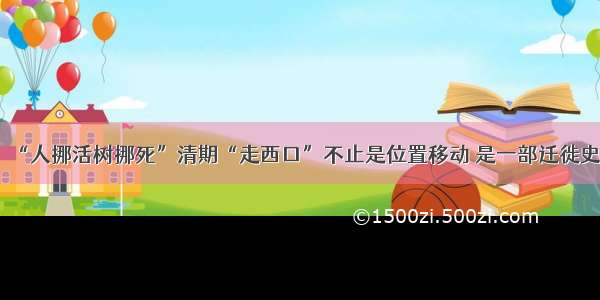 “人挪活树挪死”清期“走西口”不止是位置移动 是一部迁徙史