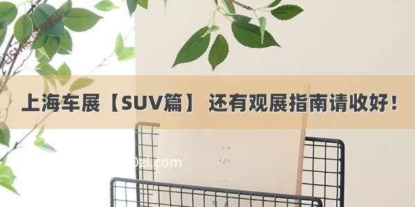 上海车展【SUV篇】 还有观展指南请收好！