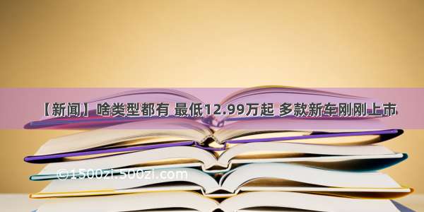 【新闻】啥类型都有 最低12.99万起 多款新车刚刚上市