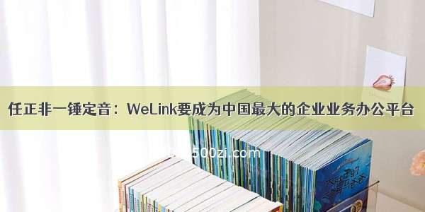 任正非一锤定音：WeLink要成为中国最大的企业业务办公平台
