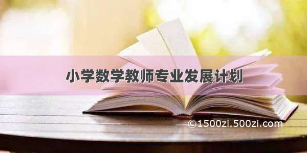 小学数学教师专业发展计划