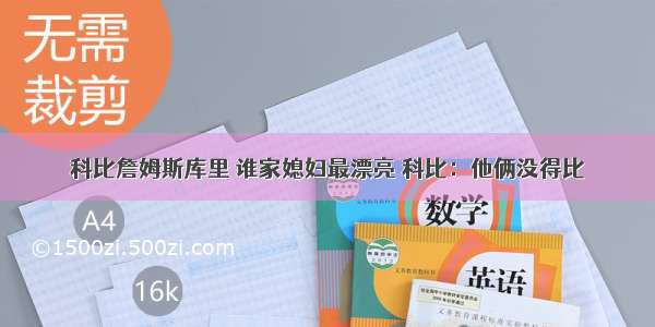 科比詹姆斯库里 谁家媳妇最漂亮 科比：他俩没得比