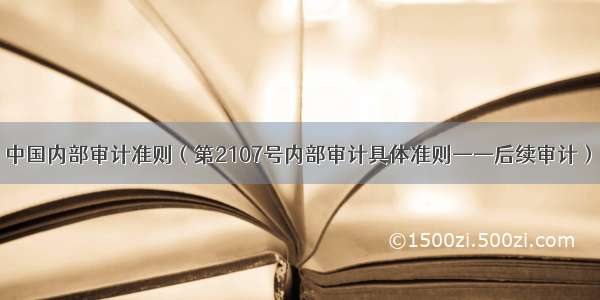 中国内部审计准则（第2107号内部审计具体准则——后续审计）