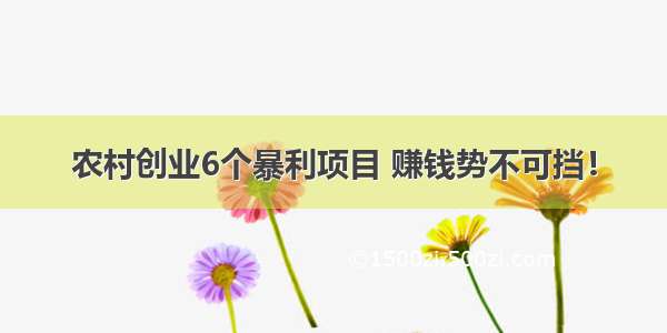 农村创业6个暴利项目 赚钱势不可挡！