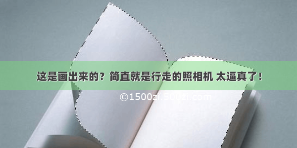 这是画出来的？简直就是行走的照相机 太逼真了！