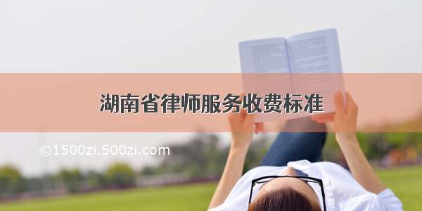 湖南省律师服务收费标准