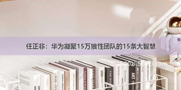 任正非：华为凝聚15万狼性团队的15条大智慧