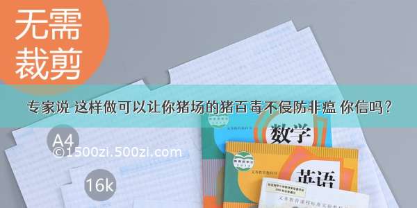 专家说 这样做可以让你猪场的猪百毒不侵防非瘟 你信吗？