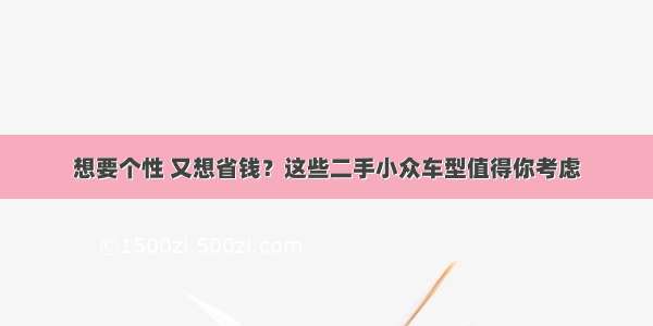 想要个性 又想省钱？这些二手小众车型值得你考虑