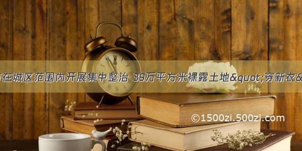 潍坊市在城区范围内开展集中整治 39万平方米裸露土地"穿新衣"