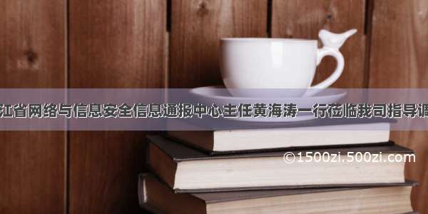 浙江省网络与信息安全信息通报中心主任黄海涛一行莅临我司指导调研