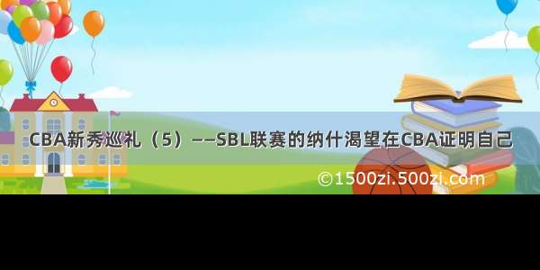 CBA新秀巡礼（5）——SBL联赛的纳什渴望在CBA证明自己