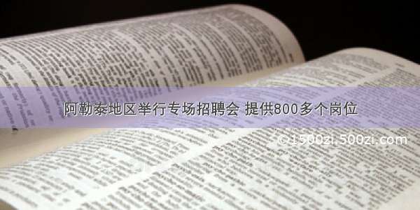 阿勒泰地区举行专场招聘会 提供800多个岗位