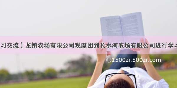 【学习交流】龙镇农场有限公司观摩团到长水河农场有限公司进行学习交流