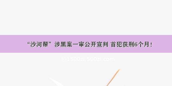 “沙河帮”涉黑案一审公开宣判 首犯获刑6个月！