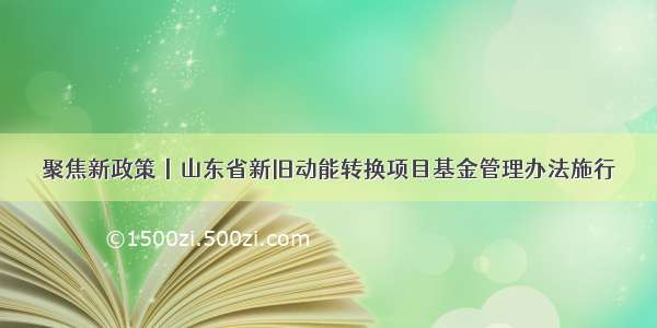 聚焦新政策丨山东省新旧动能转换项目基金管理办法施行