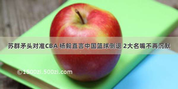 苏群矛头对准CBA 杨毅直言中国篮球倒退 2大名嘴不再沉默