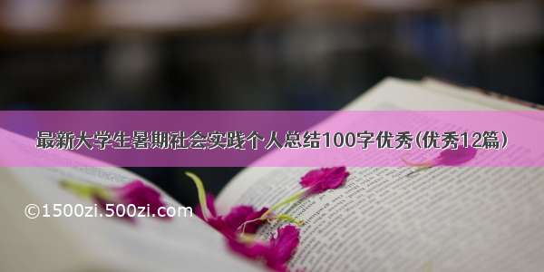 最新大学生暑期社会实践个人总结100字优秀(优秀12篇)