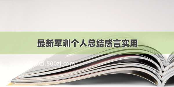 最新军训个人总结感言实用