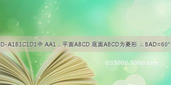 在四棱柱ABCD-A1B1C1D1中 AA1⊥平面ABCD 底面ABCD为菱形 ∠BAD=60° P为AB的中点