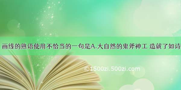 下列各句中 画线的熟语使用不恰当的一句是A.大自然的鬼斧神工 造就了如诗如画的美景