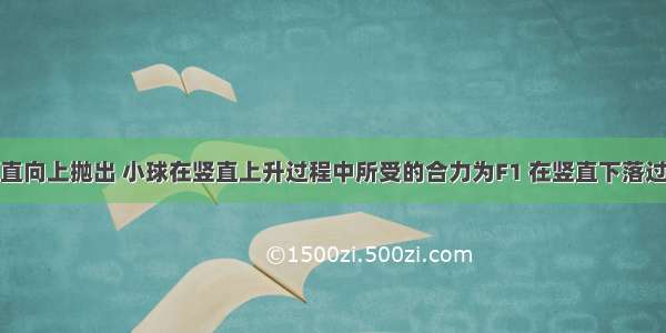 将一小球竖直向上抛出 小球在竖直上升过程中所受的合力为F1 在竖直下落过程中所受合