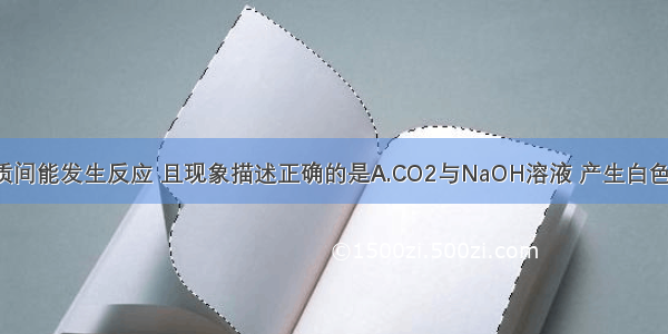 下列各组物质间能发生反应 且现象描述正确的是A.CO2与NaOH溶液 产生白色浑浊B.Al（O