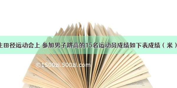 在一次中学生田径运动会上 参加男子跳高的15名运动员成绩如下表成绩（米）1.501.601.