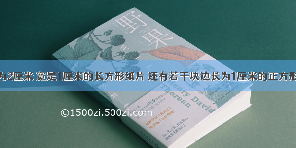 有12块长为2厘米 宽是1厘米的长方形纸片 还有若干块边长为1厘米的正方形纸片 按图