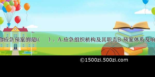 下列属于综合应急预案的是（　　）。A.应急组织机构及其职责B.预案体系及响应程序C.事