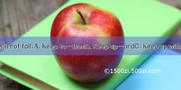 your courage   you will not fail.A. Keep to…thenB. Keep up…andC. Keep up with…andD. Keep