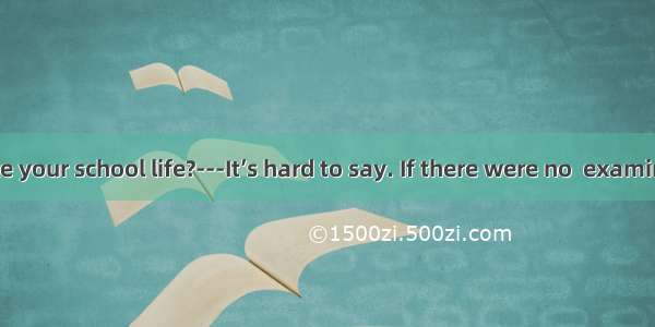 ---Do you like your school life?---It’s hard to say. If there were no  examinations  I sho