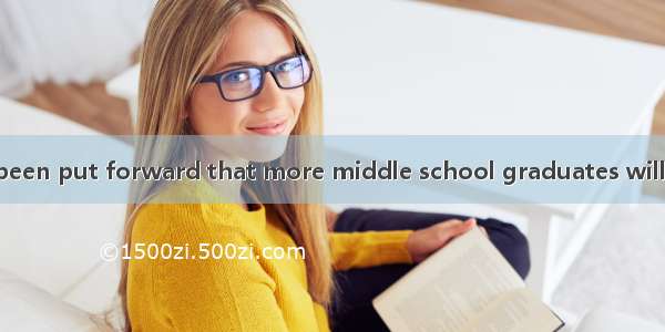 Information has been put forward that more middle school graduates will be to universities