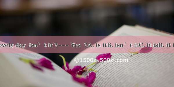 .– Lovely day  isn’t it ?--- Yes  ?A. is itB. isn’t itC. it isD. it isn’t