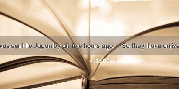 —A medical team was sent to Japan by air five hours ago.—So they  have arrived by now. The