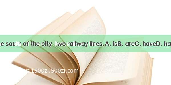 In the south of the city  two railway lines.A. isB. areC. haveD. has