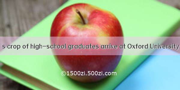 When next year’s crop of high-school graduates arrive at Oxford University in the fall  th