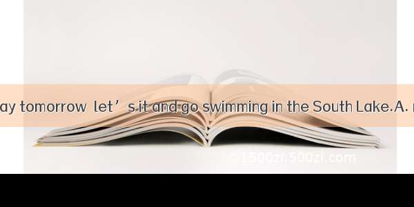 If it is a sunny day tomorrow  let’s it and go swimming in the South Lake.A. make use ofB.