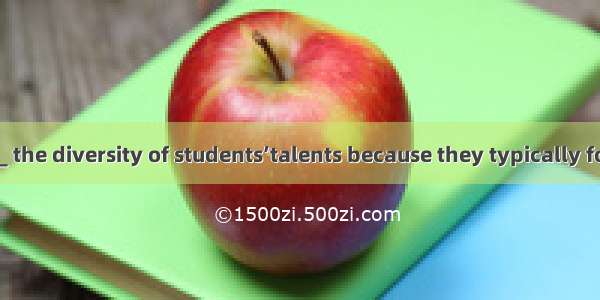 Schools often＿＿the diversity of students’talents because they typically focus on a narrow