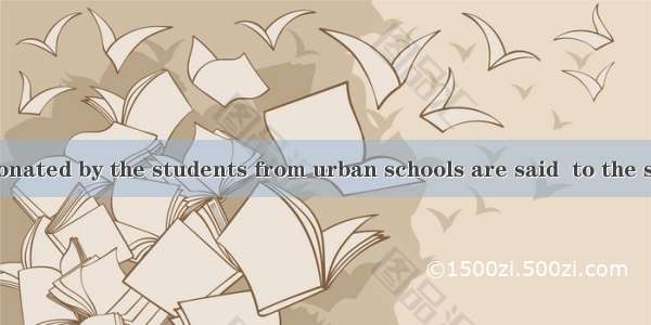 All the books donated by the students from urban schools are said  to the students in rura