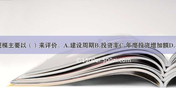 在建投资总规模主要以（）来评价。A.建设周期B.投资率C.年度投资增加额D.年度固定资产