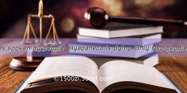 Like many languages spoken by people  Ayapaneco is dying. Only two people in the world sti