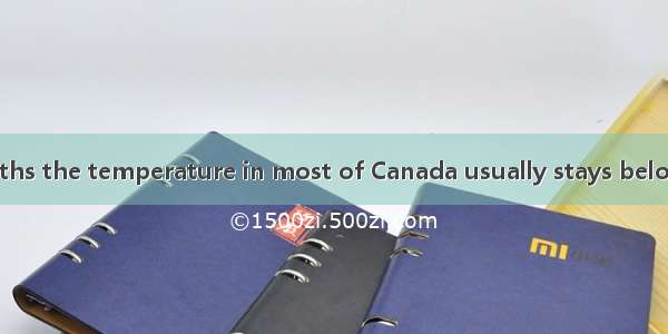 In the winter months the temperature in most of Canada usually stays below 0℃. However  in