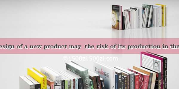 Changing the design of a new product may  the risk of its production in the market.A. brin