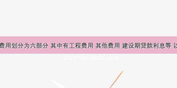 总概算按费用划分为六部分 其中有工程费用 其他费用 建设期贷款利息等 以下哪一项