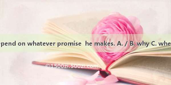 You can depend on whatever promise  he makes. A. / B. why C. when D. whose