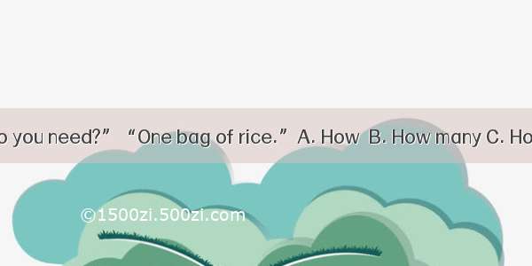 “ rice do you need?”“One bag of rice.”A. How  B. How many C. How much