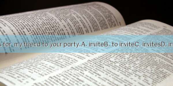 Thanks for  my friend to your party.A. inviteB. to inviteC. invitesD. inviting
